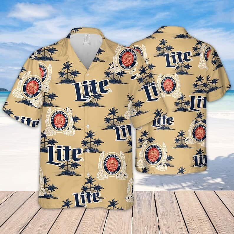 Basic Miller Lite Hawaiian Shirt Island Summer Holiday Gift