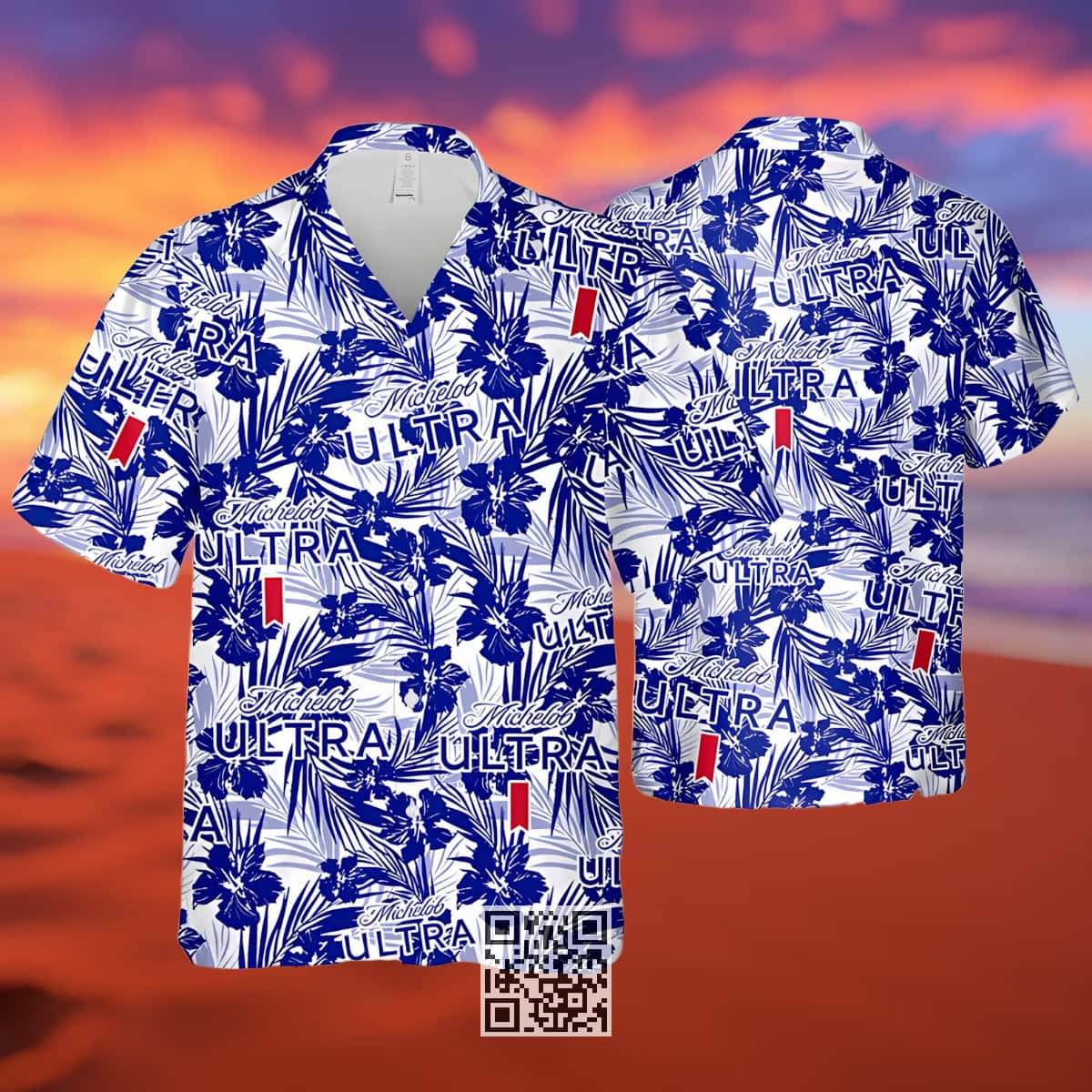 Michelob Ultra Hawaiian Shirt Tropical Flower Pattern Gift For Beach Trip