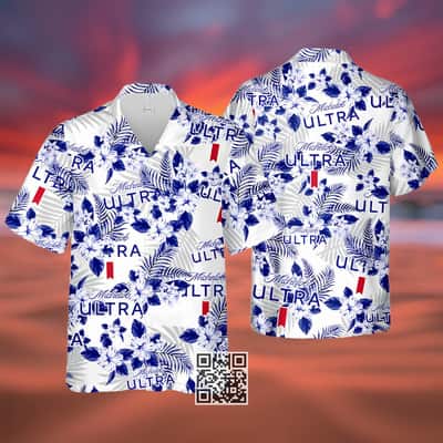 Michelob Ultra Hawaiian Shirt Hibiscus Pattern Practical Beach Gift Michelob Ultra Hawaiian Shirt Hibiscus Pattern Practical Beach Gift