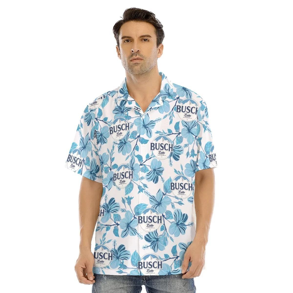 Stylish Busch Latte Hawaiian Shirt Tropical Blossom Gift For Boyfriend