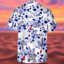 Michelob Ultra Hawaiian Shirt Hibiscus Pattern Practical Beach Gift Michelob Ultra Hawaiian Shirt Hibiscus Pattern Practical Beach Gift