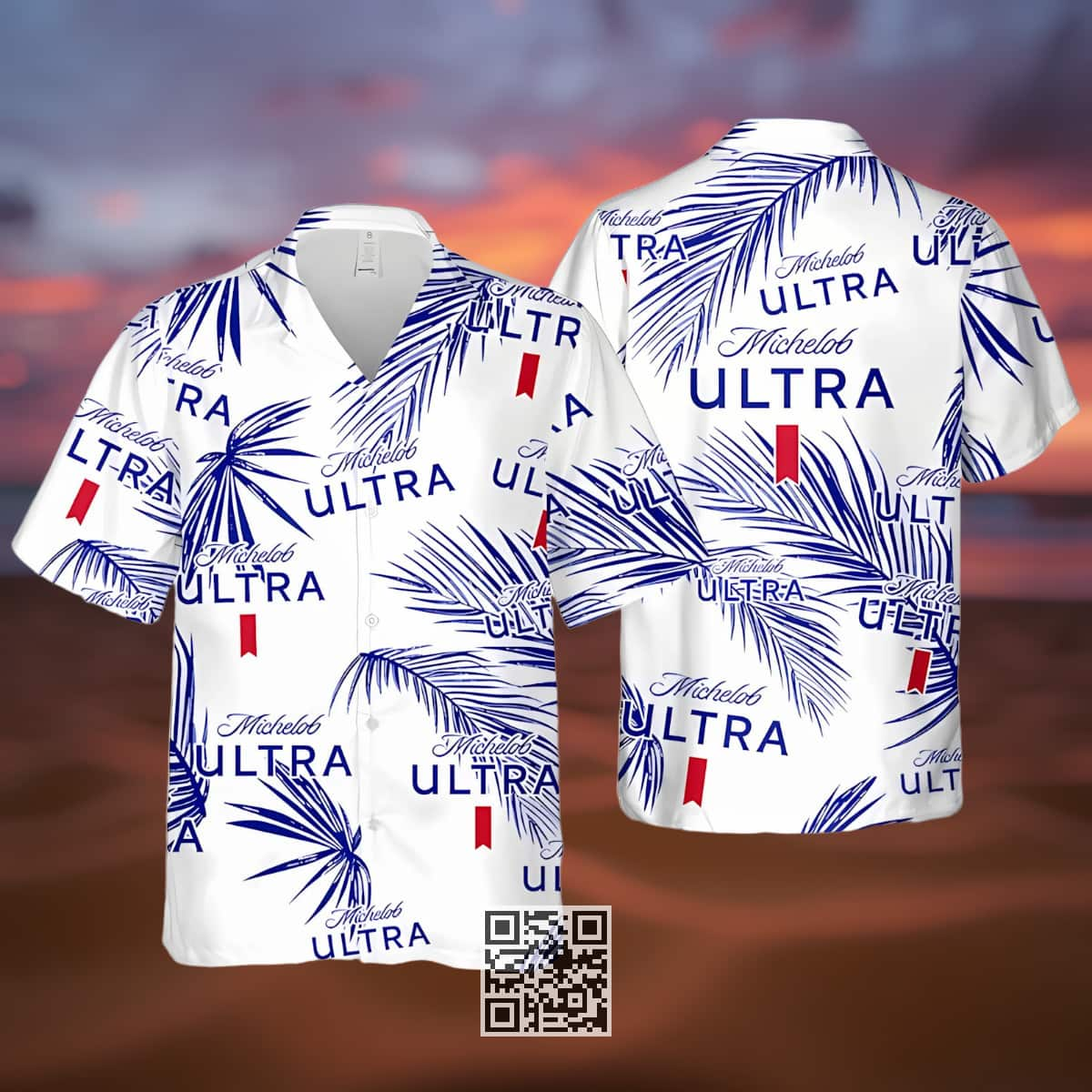 Michelob Ultra Beer Hawaiian Shirt Palm Leaves Pattern Best Beach Gift