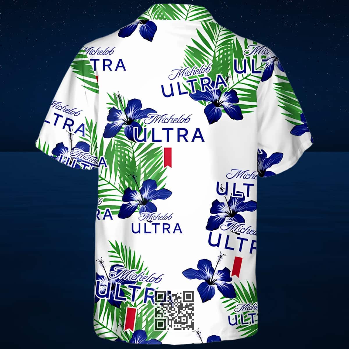 White Michelob Ultra Beer Hawaiian Shirt Hibiscus Flower Pattern White Michelob Ultra Beer Hawaiian Shirt Hibiscus Flower Pattern