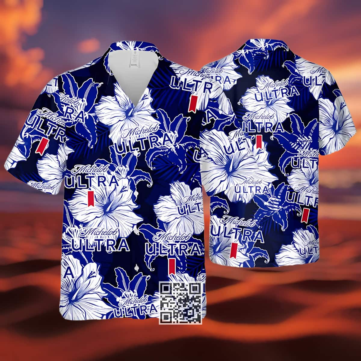 Michelob Ultra Beer Hawaiian Shirt Tropical Flower Pattern