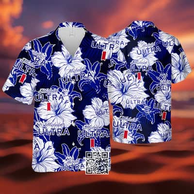 Michelob Ultra Beer Hawaiian Shirt Tropical Flower Pattern Michelob Ultra Beer Hawaiian Shirt Tropical Flower Pattern