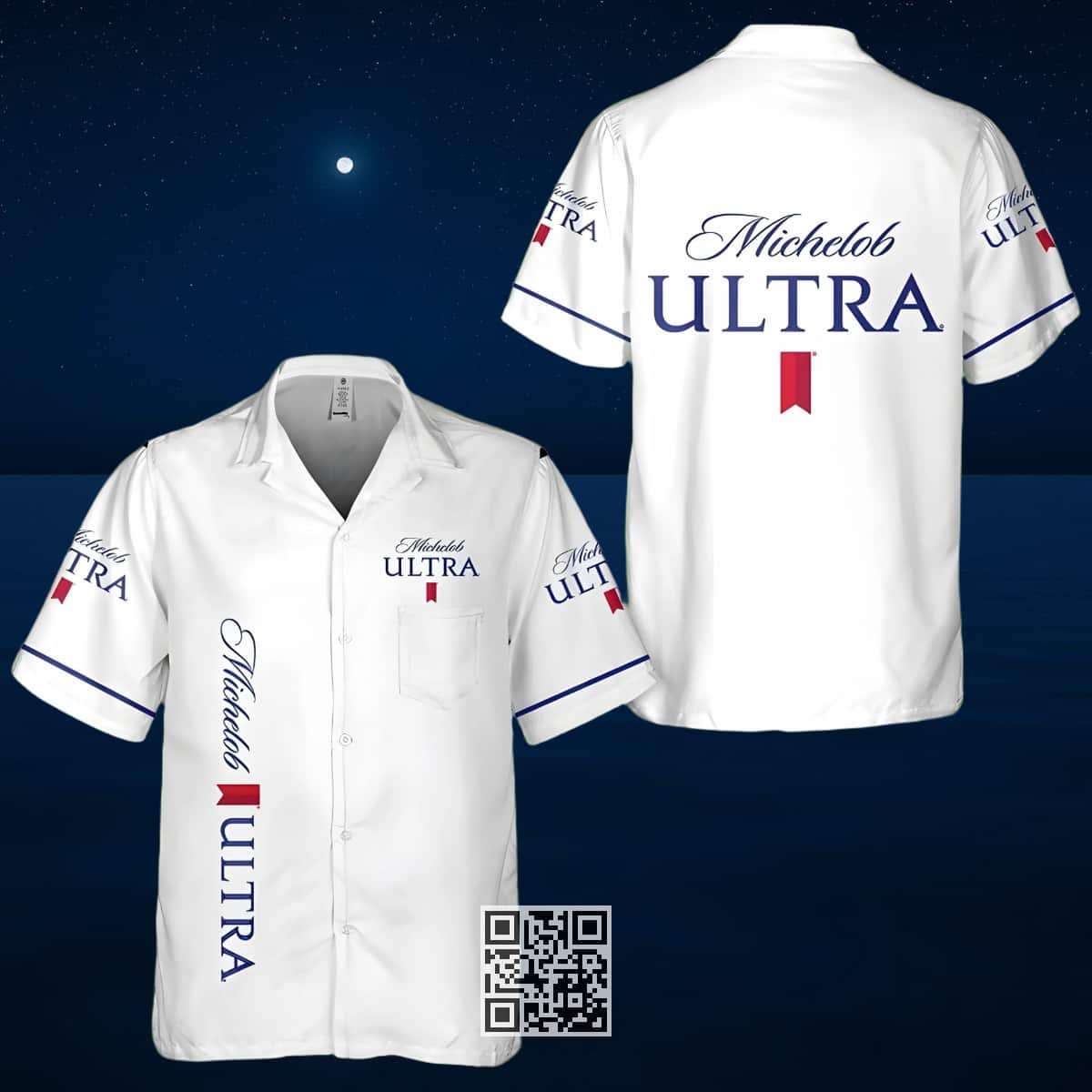 White Michelob Ultra Beer Hawaiian Shirt