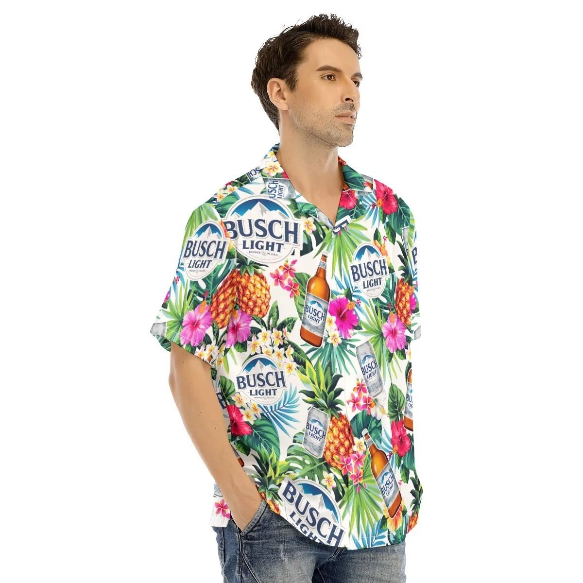 Busch Light Beer Hawaiian Shirt Tropical Plant Beach Vacation Gift For Beer Lovers Busch Light Beer Hawaiian Shirt Tropical Plant Beach Vacation Gift For Beer Lovers