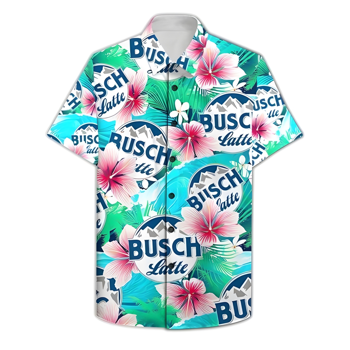 Busch Latte Hawaiian Shirt Tropical Palm Leaves Gift For Dad