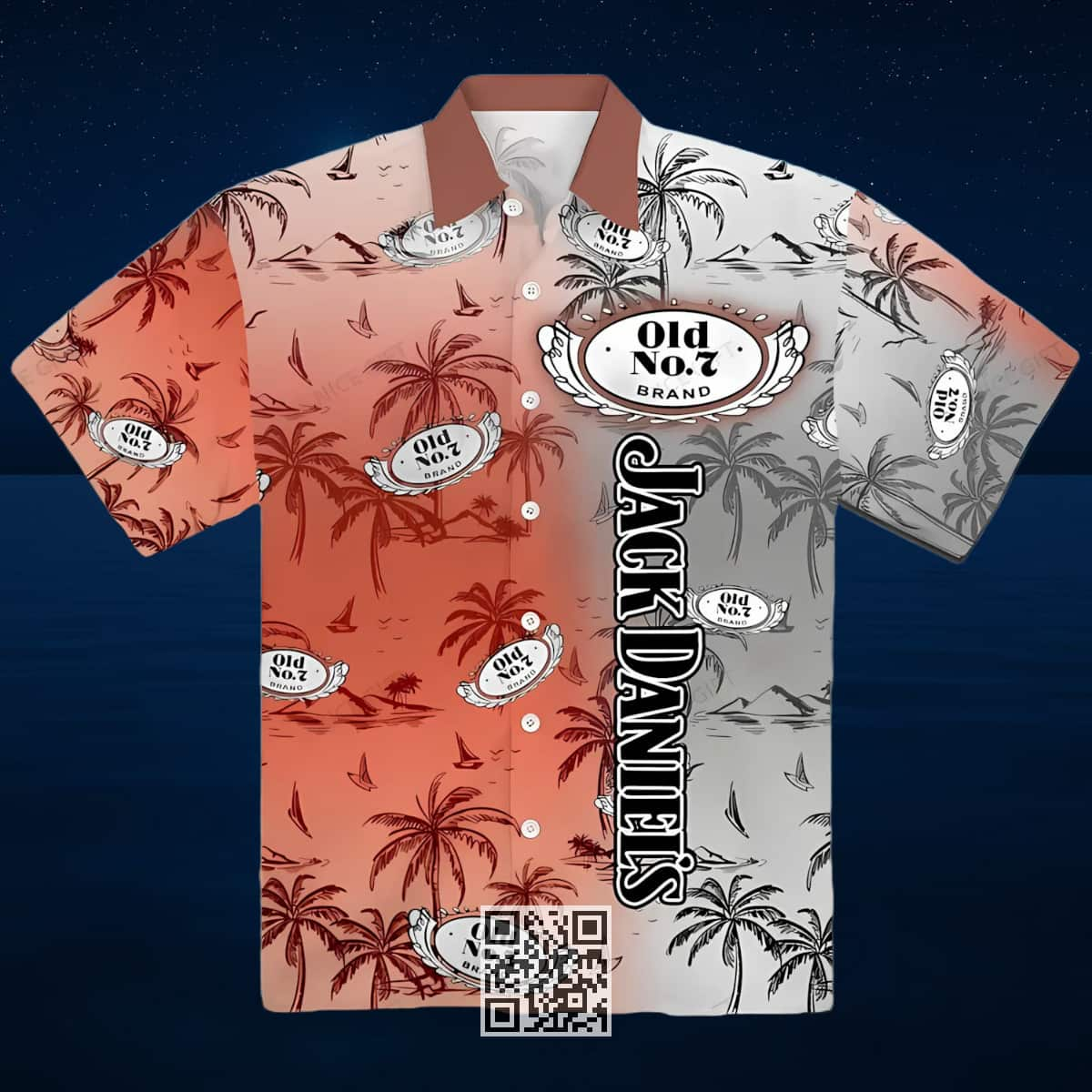 Vintage Jack Daniel's Hawaiian Shirt Tropical Coconut Tree