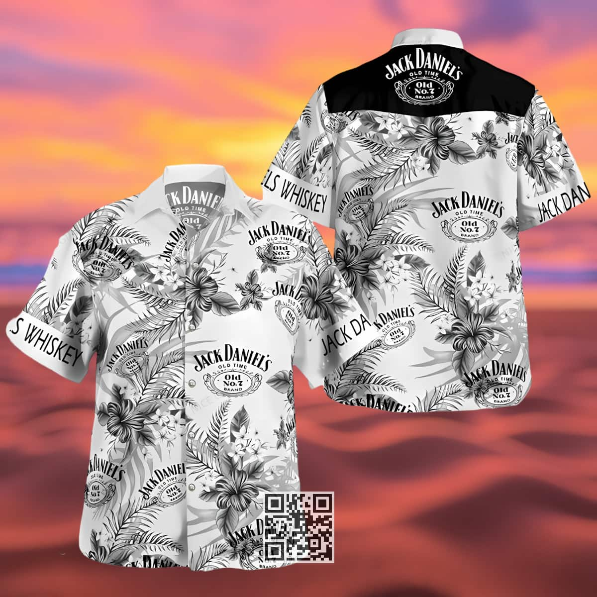 Jack Daniel's Hawaiian Shirt Gray Flower Gift For Wine Lovers