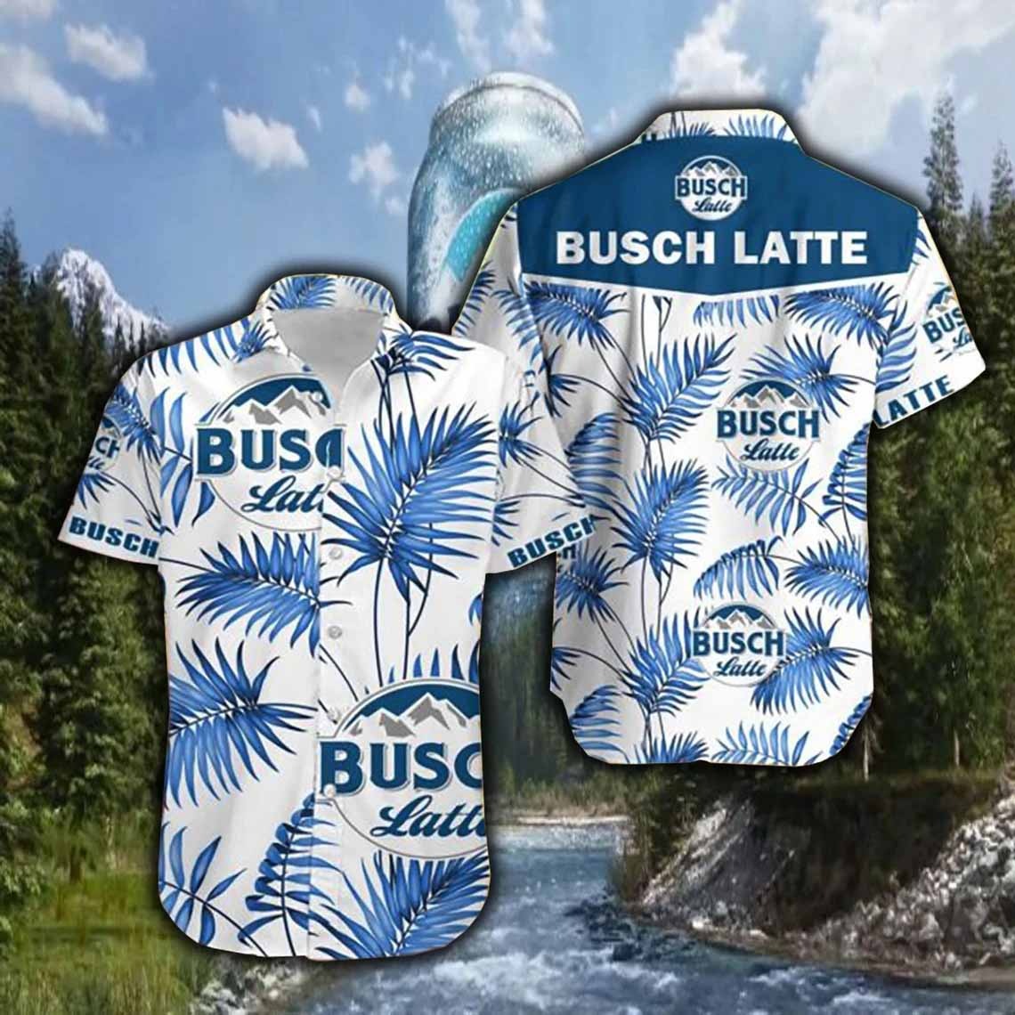 Busch Latte Summer Hawaiian Shirt Tropical Leaves Gift For Family