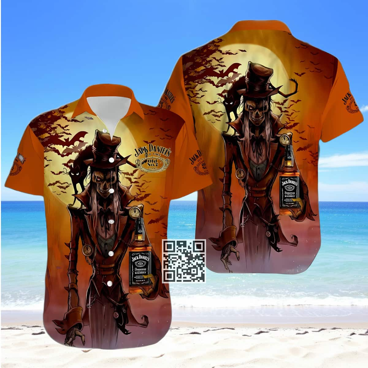 Spooky Skeleton Jack Daniel's Tennessee Whiskey Hawaiian Shirt Gift For Whiskey Lovers