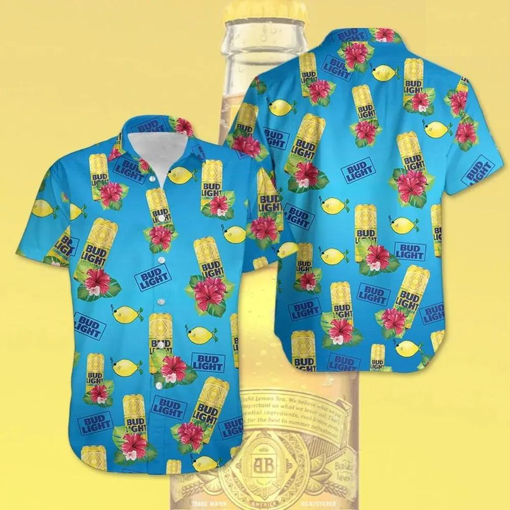 Bud Light Lemonade Hawaiian Shirt Hibiscus Blossom Gift For Best Friends