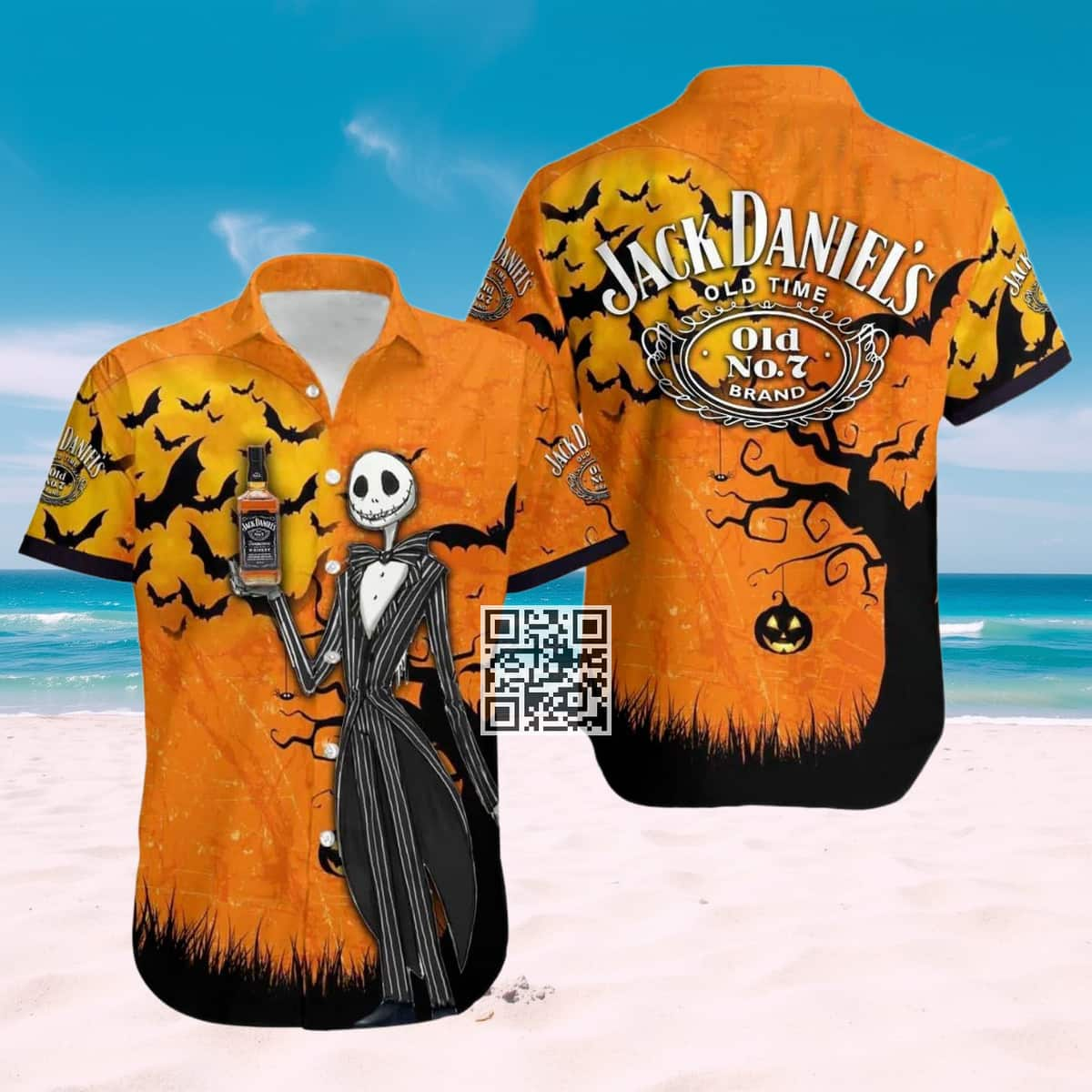 Halloween Jack Skellington Jack Daniel's Hawaiian Shirt Gift For Whiskey Lovers