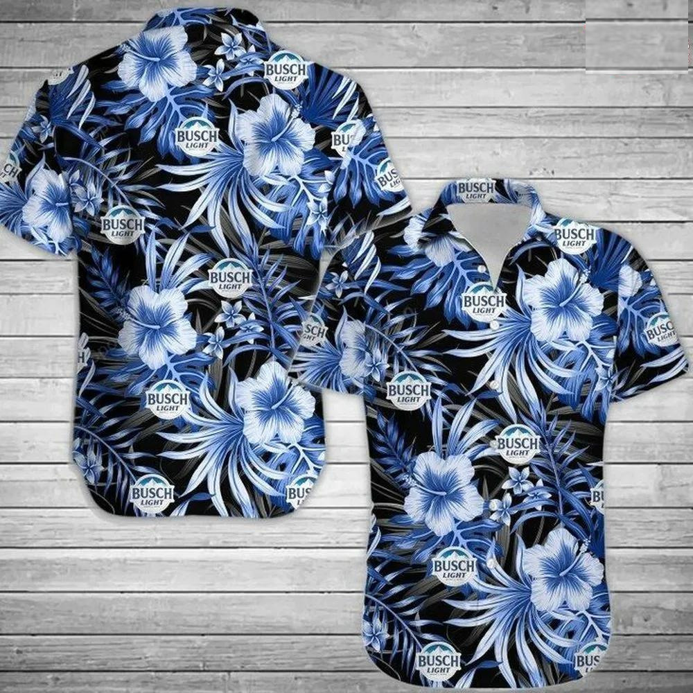 Black Aloha Bud Light Hawaiian Shirt Tropical Hibiscus Gift For Beer Drinkers