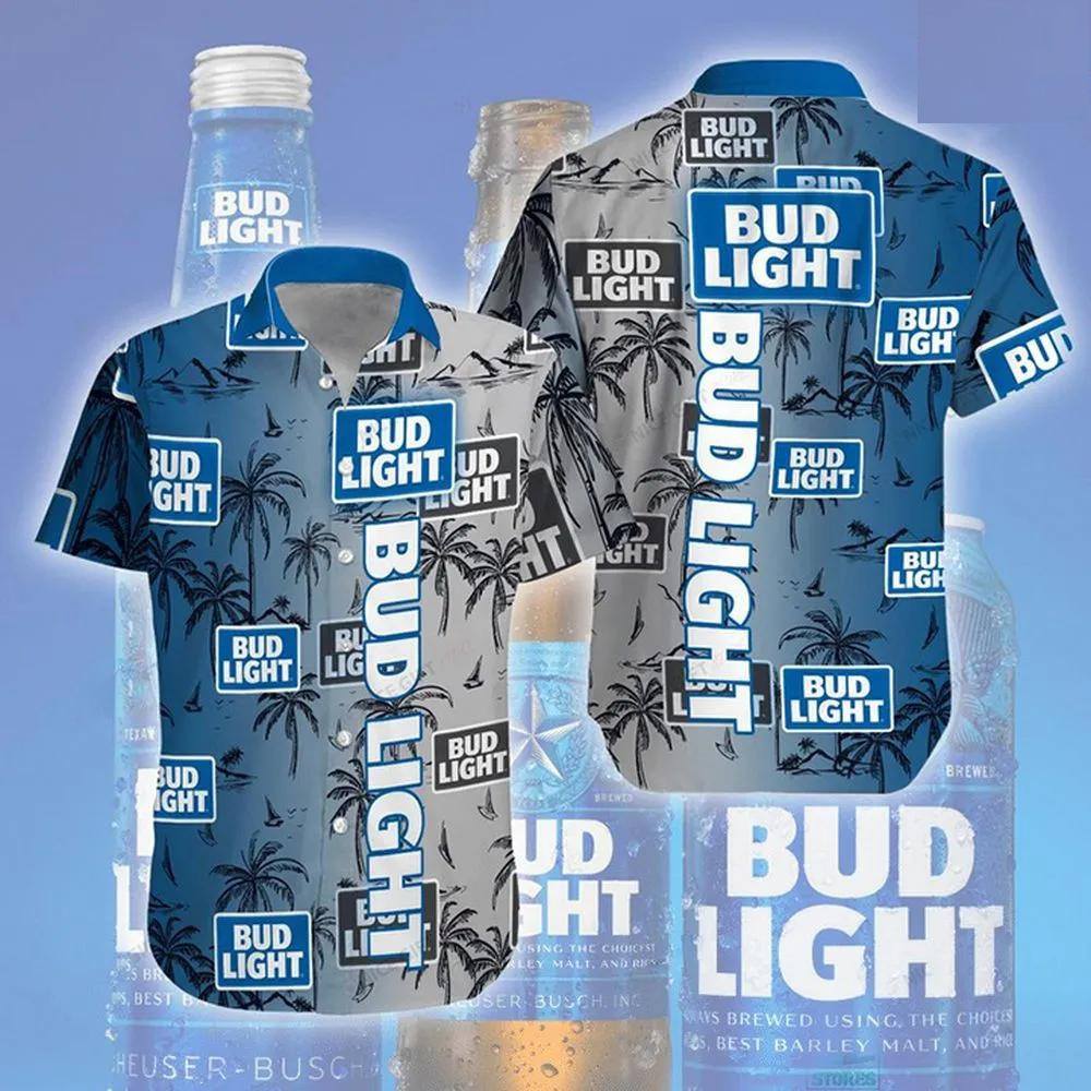 Bud Light Hawaiian Shirt Tropical Coconut Tree Gift For Him