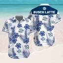 Busch Latte Hawaiian Shirt Blue Hibiscus Flowers Gift For Mom Busch Latte Hawaiian Shirt Blue Hibiscus Flowers Gift For Mom