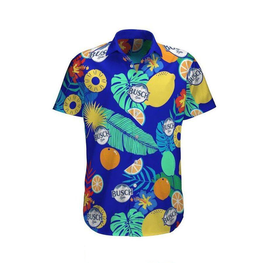 Blue Aloha Busch Latte Hawaiian Shirt Tropical Fruits Gift For Friend