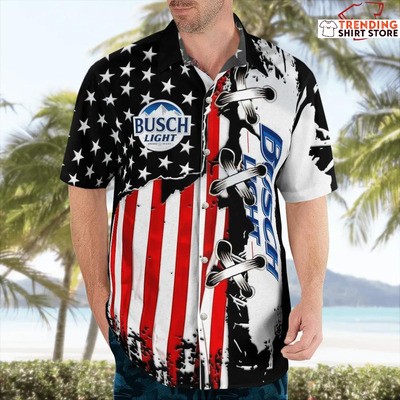 Busch Light Hawaiian Shirt Special American Flag Vacation Gift For Beer Drinkers Busch Light Hawaiian Shirt Special American Flag Vacation Gift For Beer Drinkers