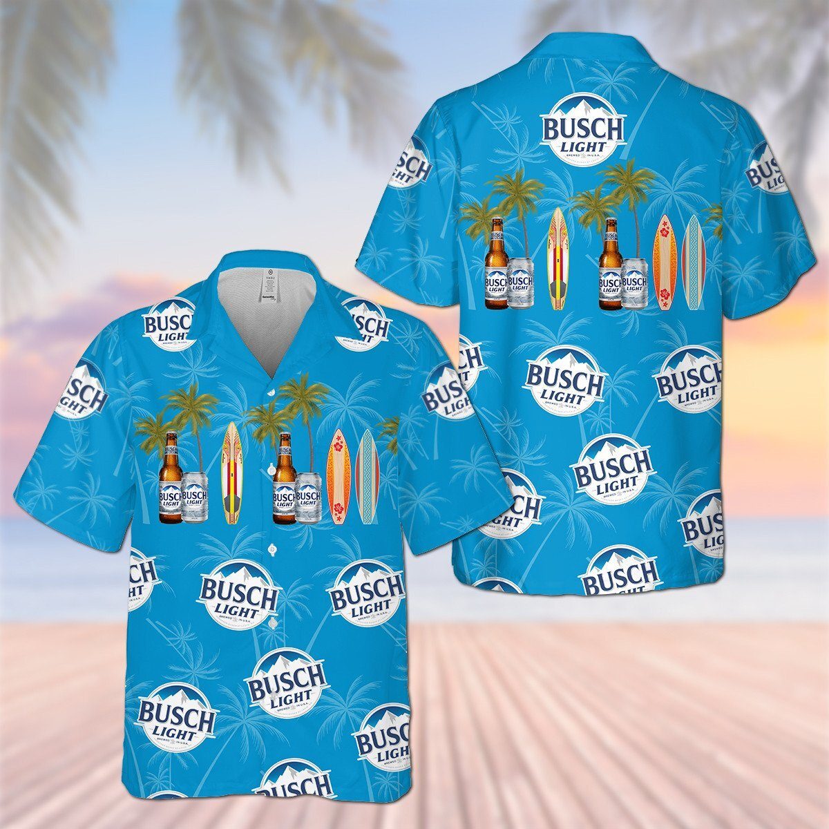 Busch Light Beer Hawaiian Shirt Surfboard Beach Gift For Beer Lovers