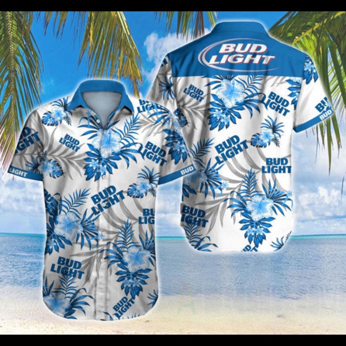 Bud Light Hawaiian Shirt Tropical Flora Gift For Beer Lovers