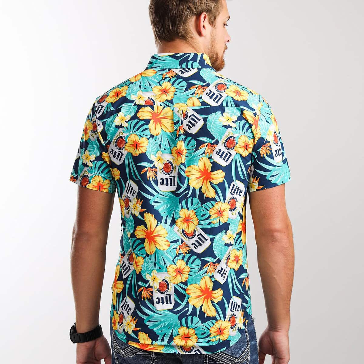 Colorful Miller Lite Hawaiian Shirt Tropical Flora Gift For Summer Colorful Miller Lite Hawaiian Shirt Tropical Flora Gift For Summer