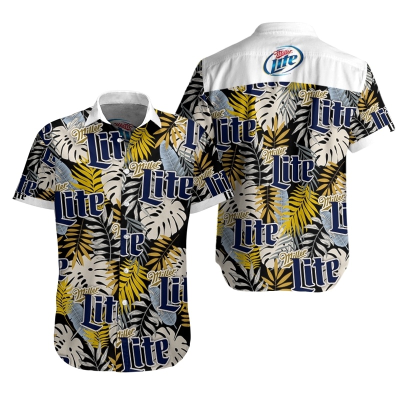 Classic Miller Lite Hawaiian Shirt Tropical Palm Leaves Gift For Mom