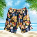 Black Aloha Miller Lite Hawaiian Shirt Tropical Plant Gift For Family
