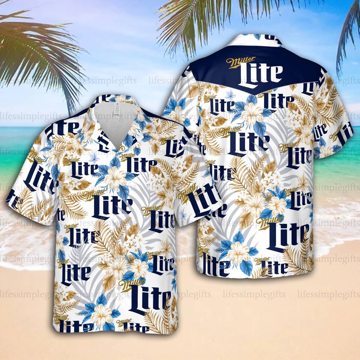 Trending Miller Lite Hawaiian Shirt Tropical Flora Best Gift For Beer Lovers