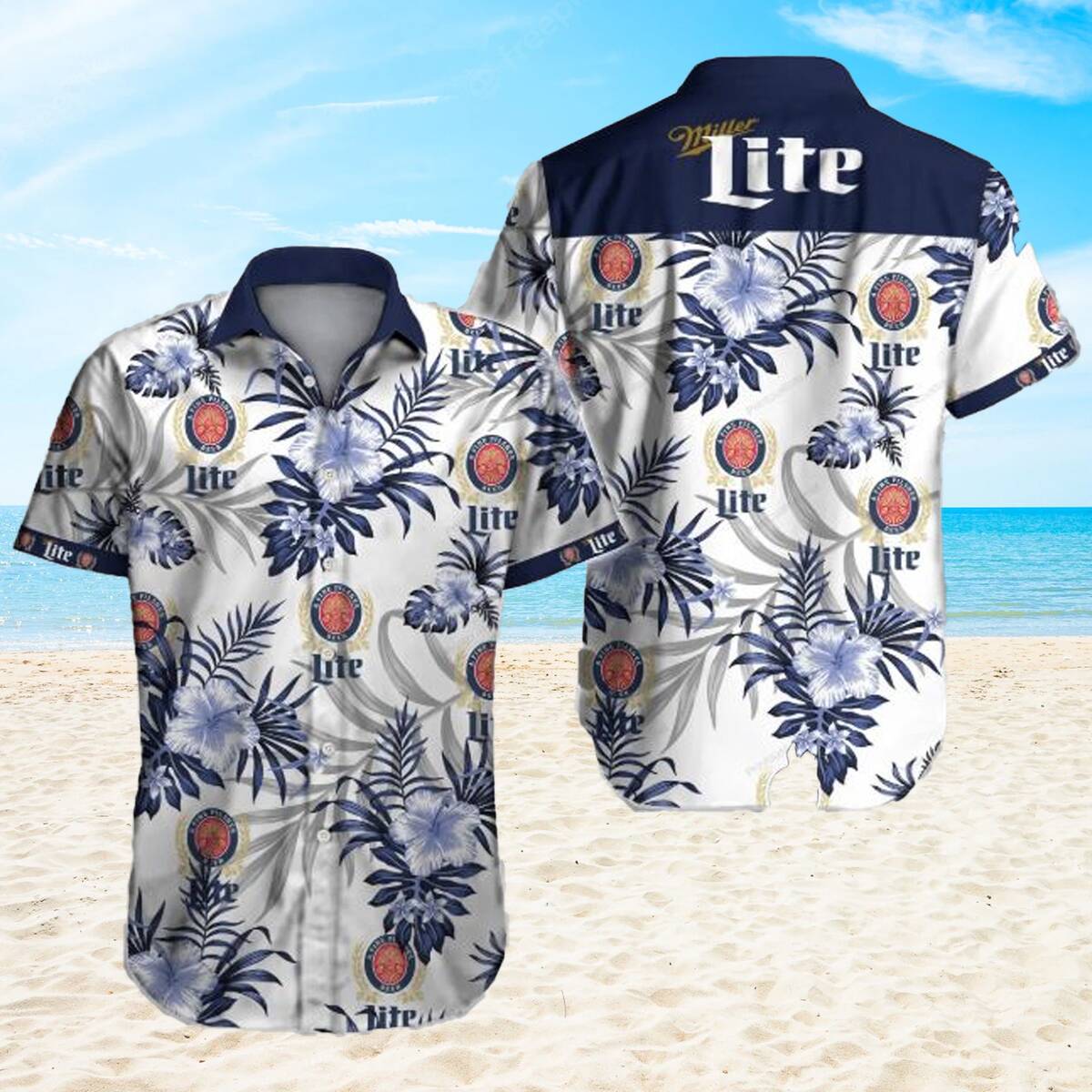 Special Miller Lite Beer Hawaiian Shirt Tropical Flora Gift For Boyfriend