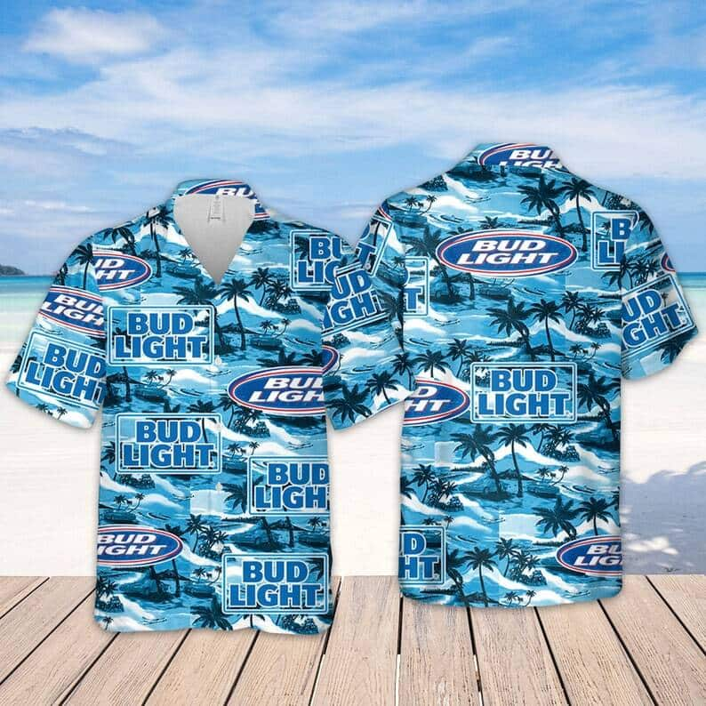 Vintage Bud Light Hawaiian Shirt Beach Vacation Gift For Beer Lovers