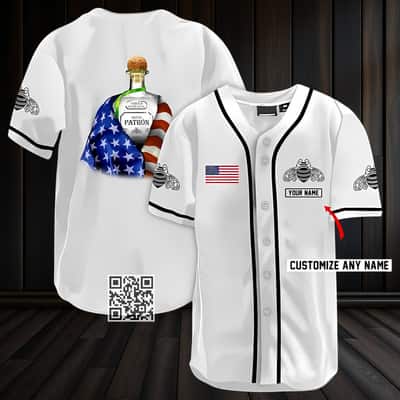 Vintage Patron Baseball Jersey US Flag Customize Name Vintage Patron Baseball Jersey US Flag Customize Name