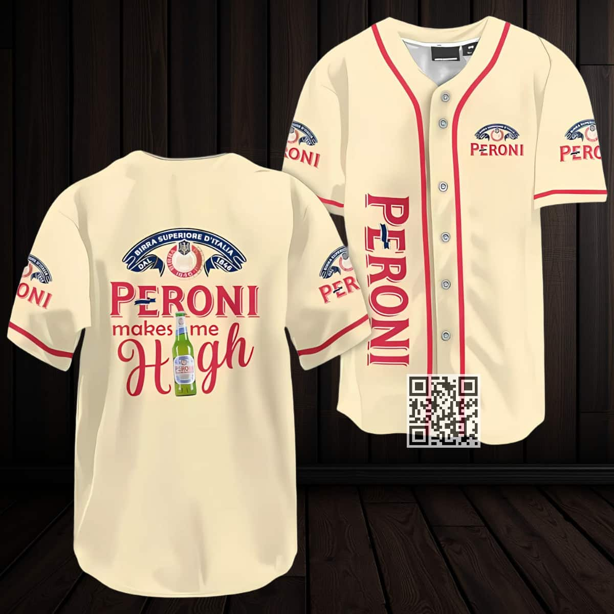 Peroni Baseball Jersey Makes Me High Gift For Beer Lovers