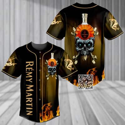 Skull With Remy Martin Baseball Jersey Gift For Cognac Lovers