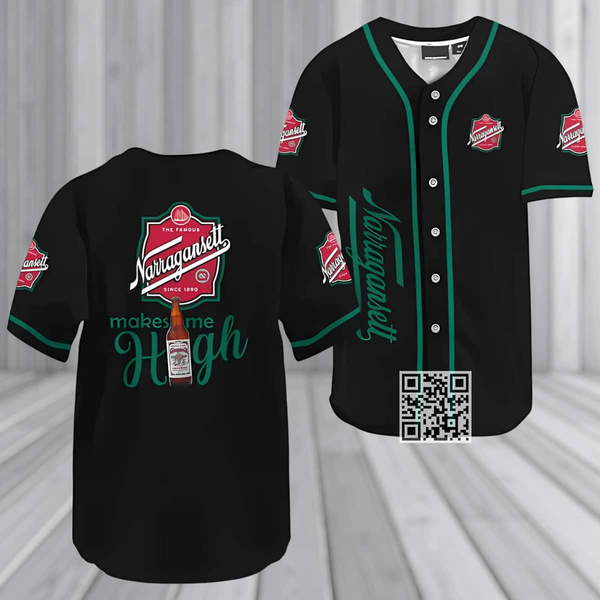 Narragansett Baseball Jersey Make Me High Gift For Beer Drinkers