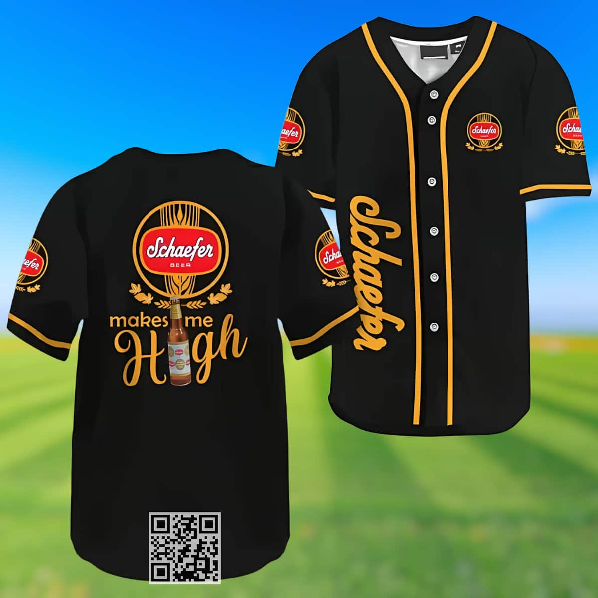 Schaefer Beer Baseball Jersey Make Me High Gift For Sporty Husband