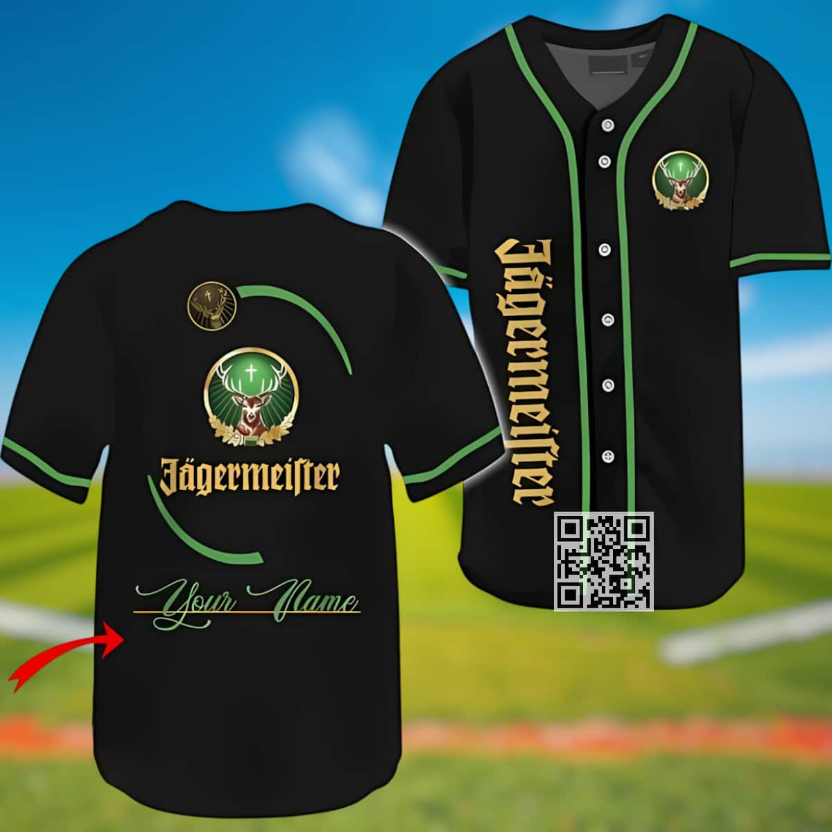 Jagermeister Baseball Jersey Custom Name Gift For Whiskey Fans