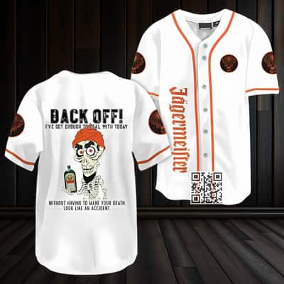 Achmed Back Off With Jagermeister Whiskey Baseball Jersey Achmed Back Off With Jagermeister Whiskey Baseball Jersey