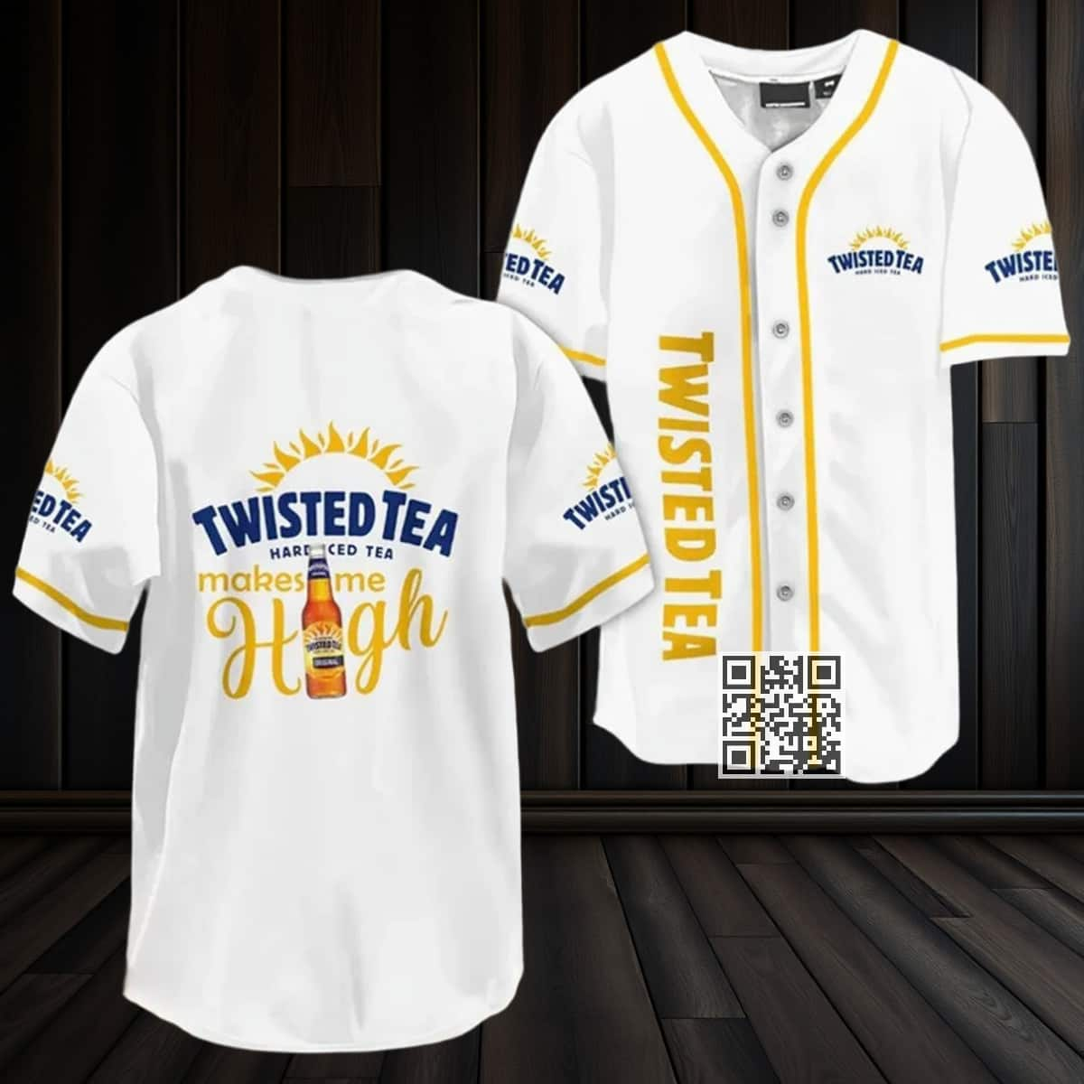 Twisted Tea Hard Iced Tea Makes Me High Baseball Jersey