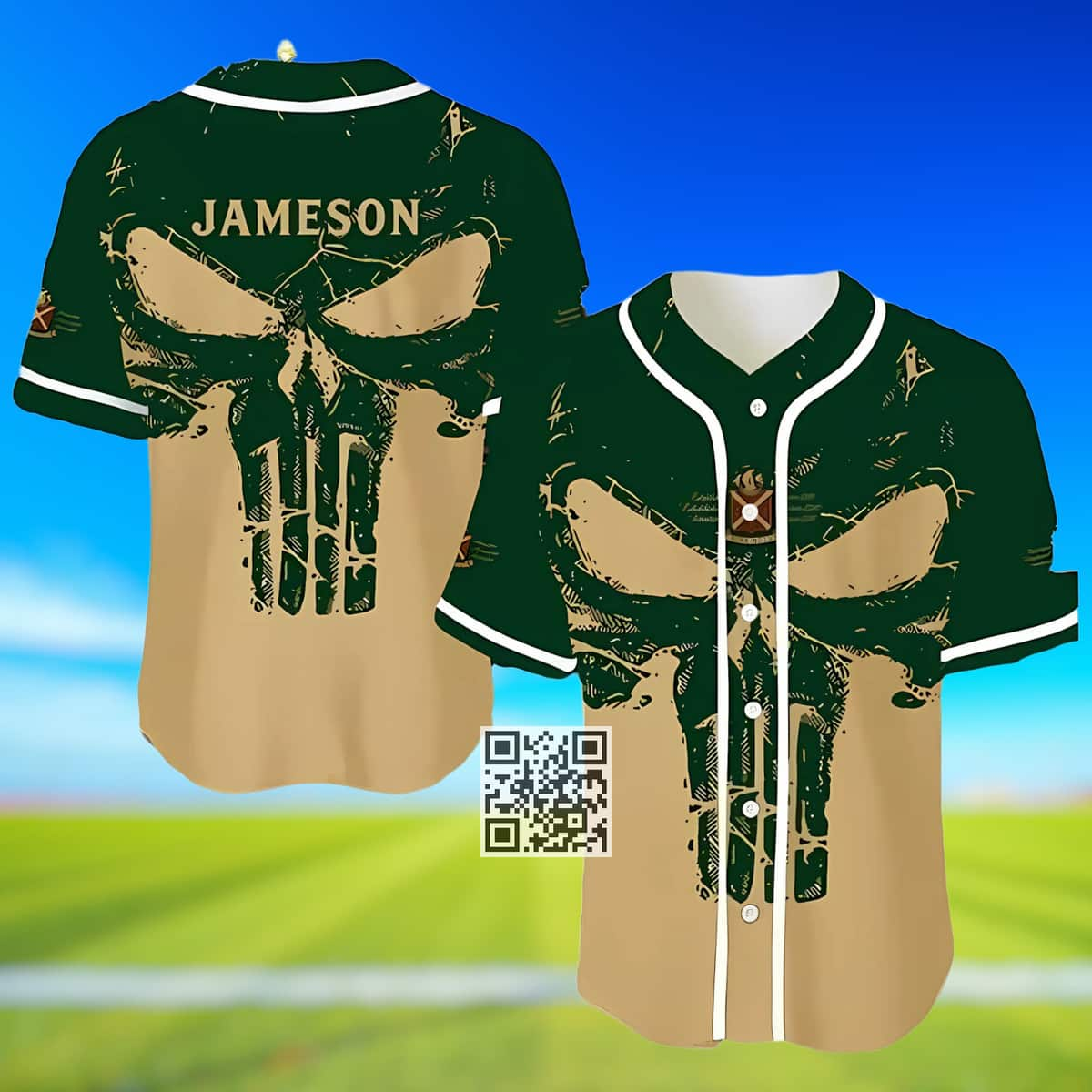 Skull Jameson Whiskey Baseball Jersey Gift For Sport Dad