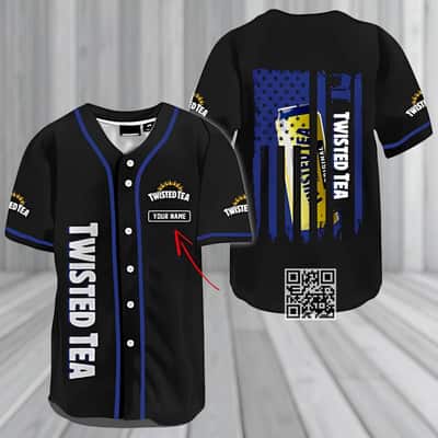 Twisted Tea Baseball Jersey US Flag Custom Name Gift For Him Twisted Tea Baseball Jersey US Flag Custom Name Gift For Him