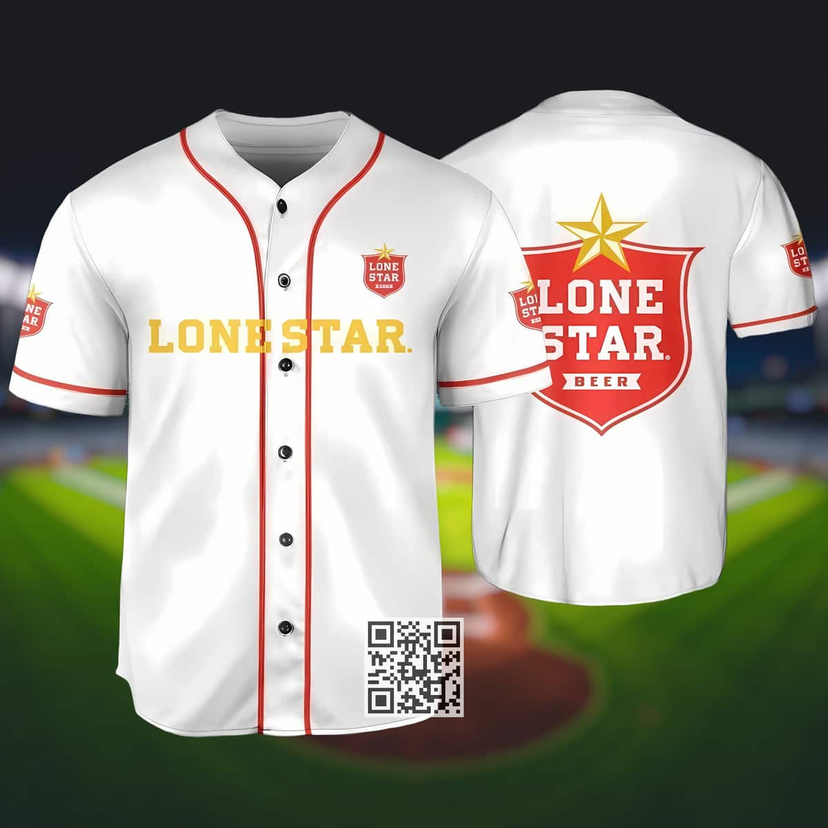 White Lone Star Beer Baseball Jersey Sports Gift For Him