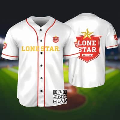White Lone Star Beer Baseball Jersey Sports Gift For Him White Lone Star Beer Baseball Jersey Sports Gift For Him