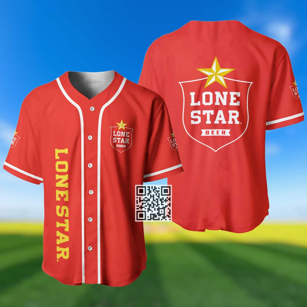 Red Lone Star Beer Baseball Jersey Gift For Sporty Husband