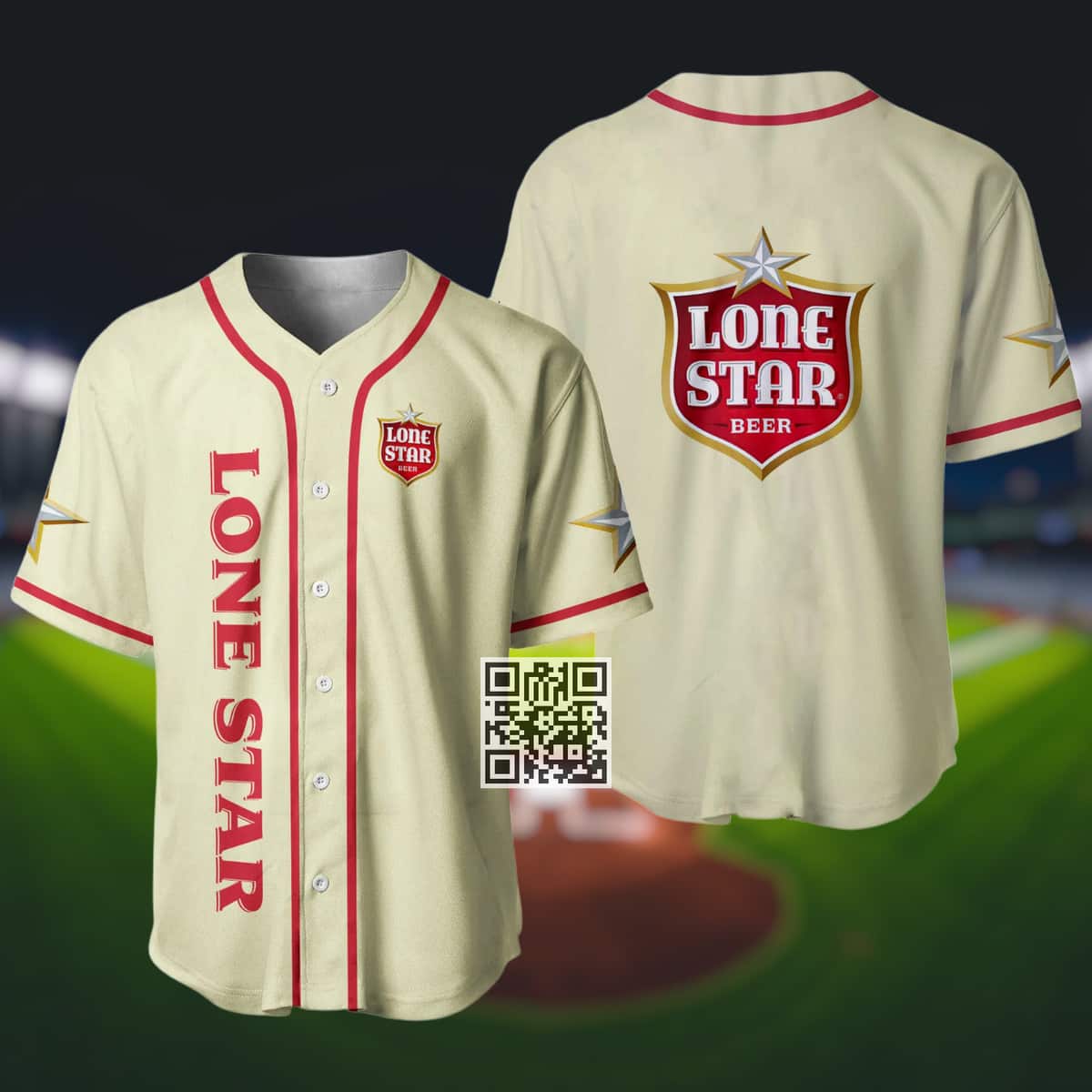 BEIGE Lone Star Beer Baseball Jersey Gift For Sport Dad BEIGE Lone Star Beer Baseball Jersey Gift For Sport Dad