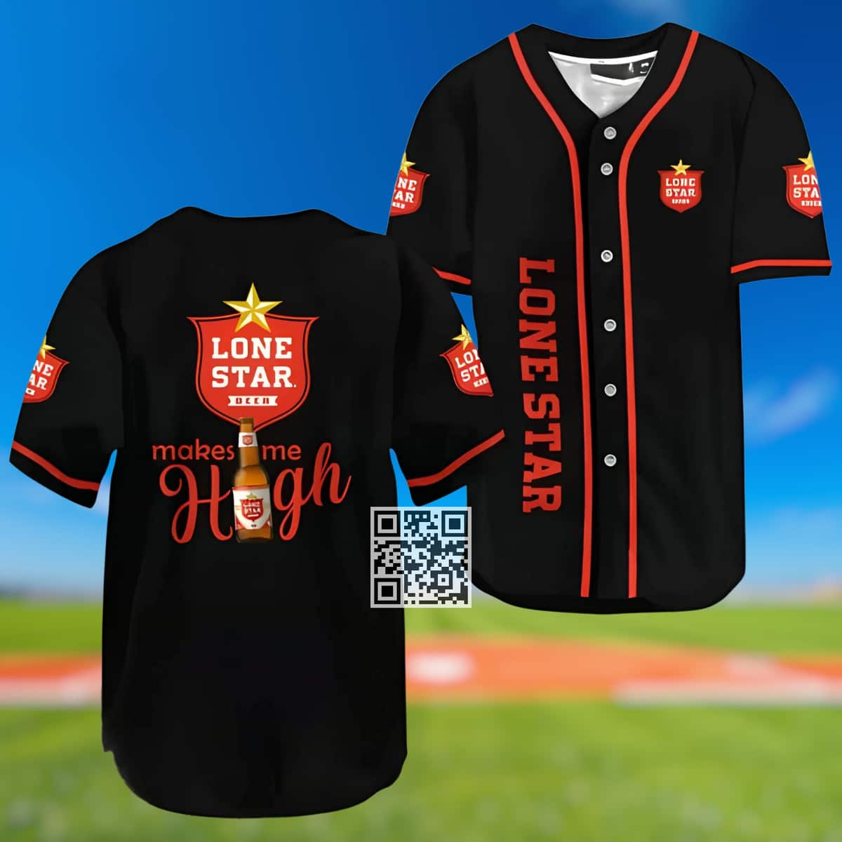 Lone Star Beer Make Me High Baseball Jersey