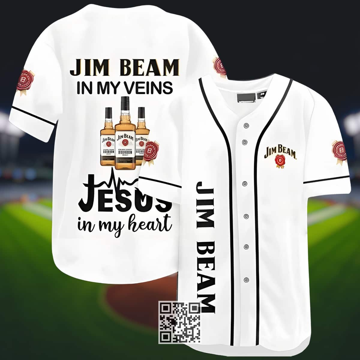 Black Jim Beam Baseball Jersey Gift For Whiskey Lovers