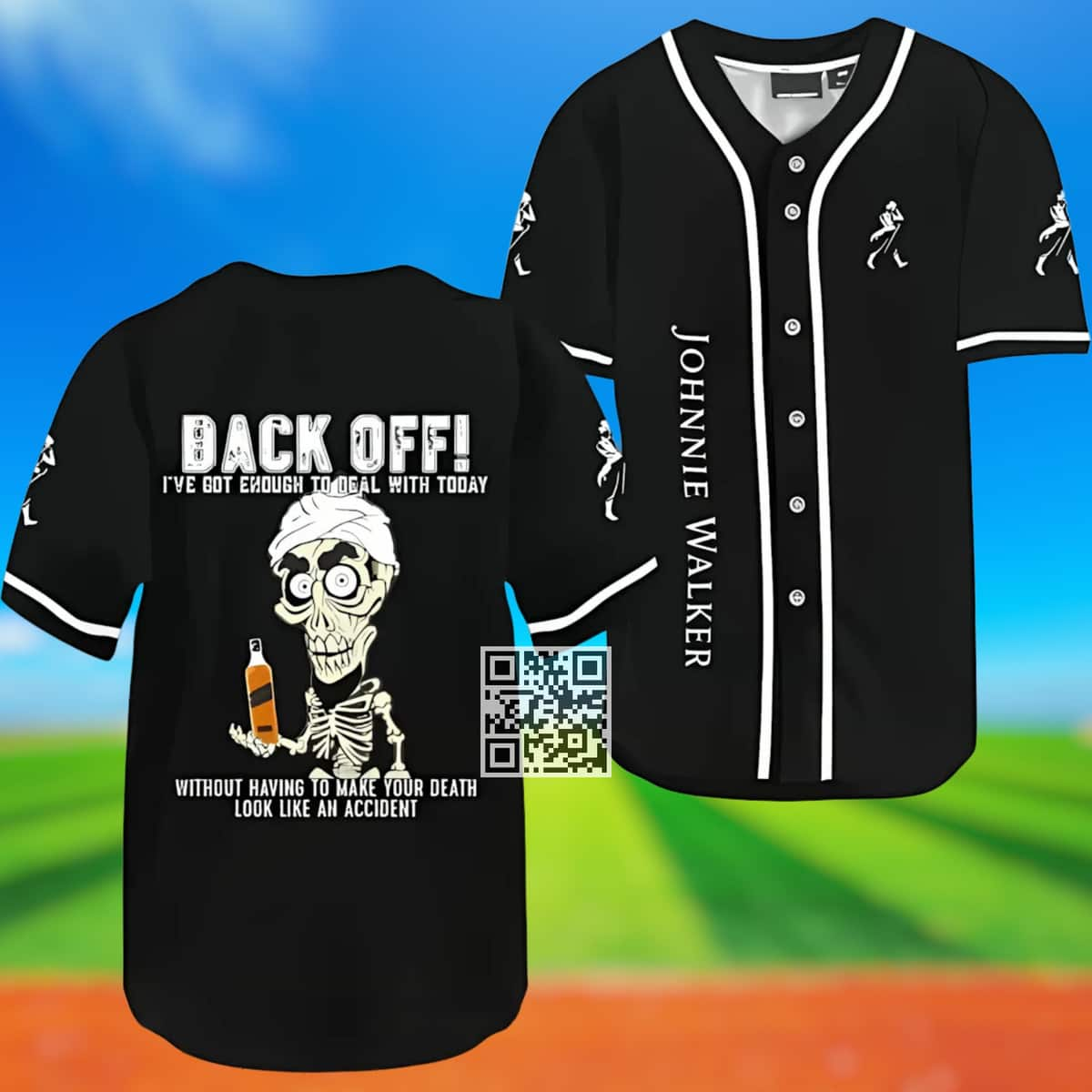 Achmed Back Off With Johnnie Walker Baseball Jersey Whisky Lovers Gift