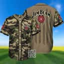 Camouflage Green Brown Jim Beam Baseball Jersey Gift For Whiskey Lovers Camouflage Green Brown Jim Beam Baseball Jersey Gift For Whiskey Lovers