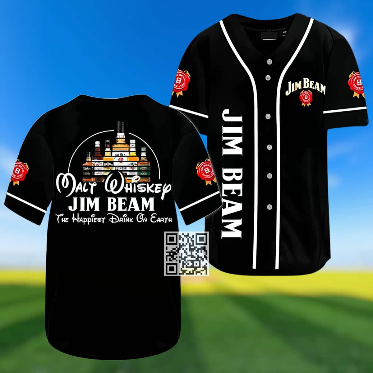 Jim Beam Baseball Jersey Malt Whiskey The Happiest Drink On Earth